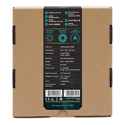 Iceberg Thermal IceGALE 120mm Teal / White ARGB PWM 94 CFM 1-Pack image