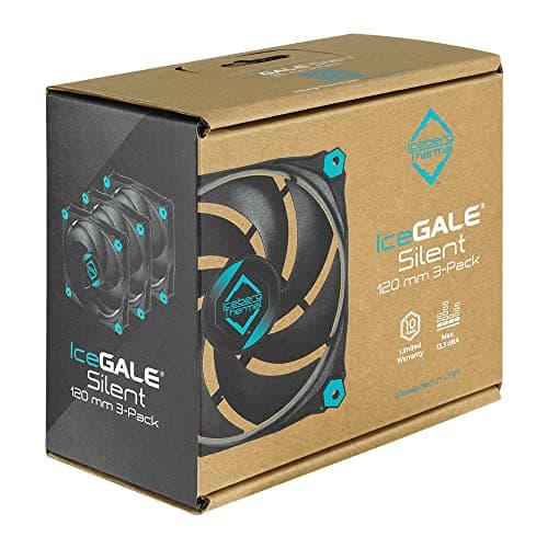 Iceberg Thermal IceGALE 120mm Black / Blue Silent 30 CFM 3-Pack image