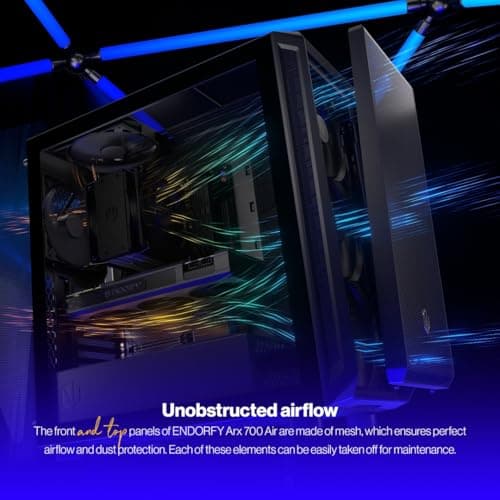 ENDORFY Arx 700 Air ATX Mid Tower Black with Tempered Glass Side Panel and USB 3.2 Gen 2 Type-C, USB 3.2 Gen 1 Type-A image