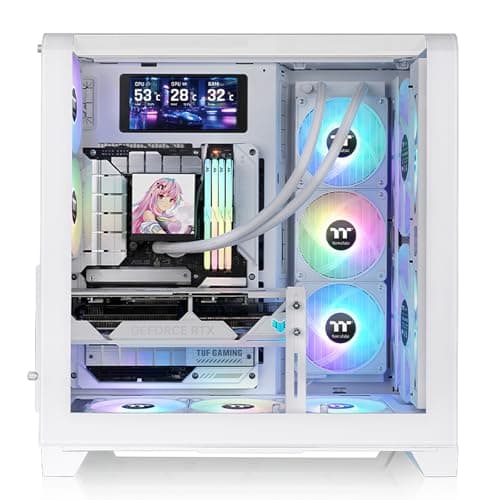 Thermaltake View 390 Air ATX Mid Tower White with Tempered Glass Side Panel and USB 3.2 Gen 2 Type-C, USB 3.2 Gen 1 Type-A image