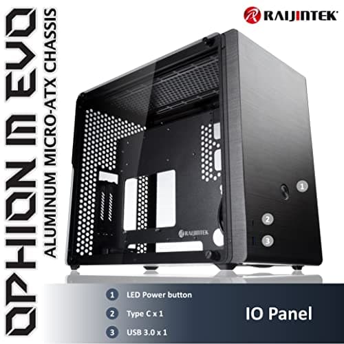 RAIJINTEK OPHION M EVO TGS Micro ATX Mid Tower Black Tempered Glass USB 3.2 Gen 2 Type-C USB 3.2 Gen 1 Type-A image