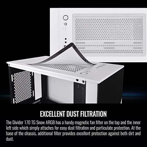 Thermaltake Divider 170 TG Snow ARGB Micro ATX Mid Tower White / Black Tempered Glass image