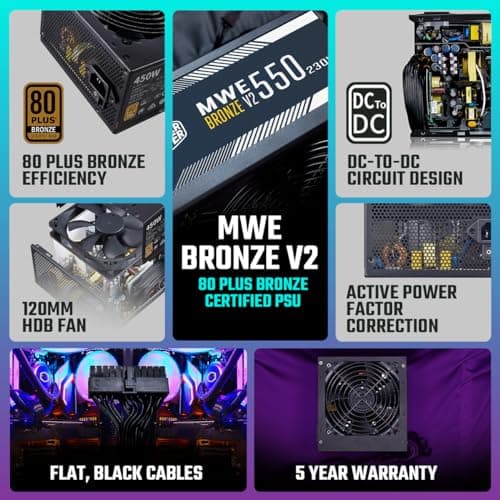 Cooler Master MWE Bronze V2 Black ATX 550W Non-Modular 80+ Bronze Certified image
