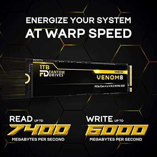 Fantom Drives VENOM8 PS5 1TB M.2 SSD NVMe PCIe 4.0 image