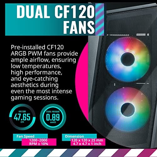 Cooler Master CMP 320 Micro ATX Mid Tower Black Tempered Glass Side Panel image