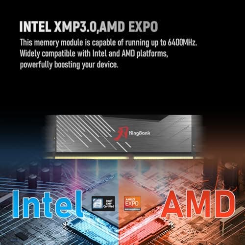 KINGBANK DDR5 Soarblade Heatsink UDIMM 6400MHz - 32GB (16Gx2) Grey image