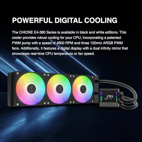 GAMDIAS CHIONE E4 73.36 CFM Water 360mm Black image