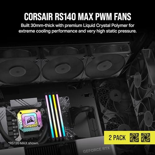 Corsair RS140 MAX 140mm Black PWM 104 CFM 2-Pack image