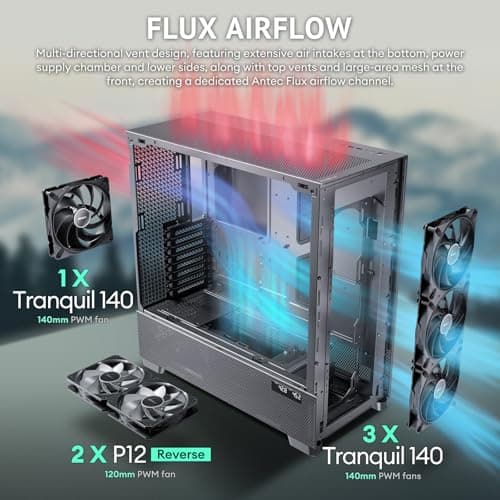 Antec FLUX PRO ATX Full Tower Black / Brown Tempered Glass image