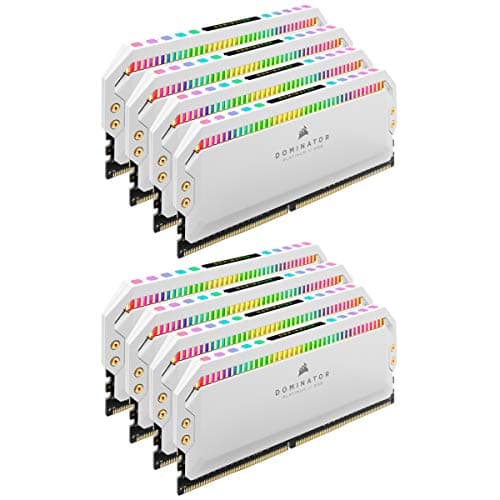 Corsair Dominator Platinum RGB 128GB (8x16GB) DDR4 3200MHz C16 1.35V DIMM (XMP 2.0) White Heatspreaders Desktop PC Gaming Memory image