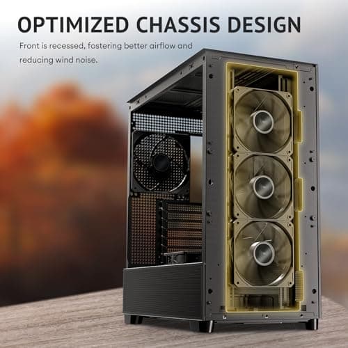 Antec FLUX SE ATX Mid Tower Black / Brown with Tempered Glass Side Panel and USB 3.2 Gen 2 Type-C USB 3.2 Gen 1 Type-A image