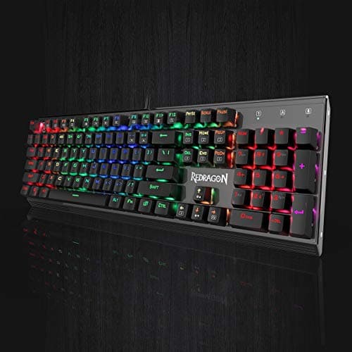 Redragon K570 PARTRYUSA RGB Backlit Mechanical Gaming Keyboard, Blue Switch, Gunmetal Solid Aluminum Base image