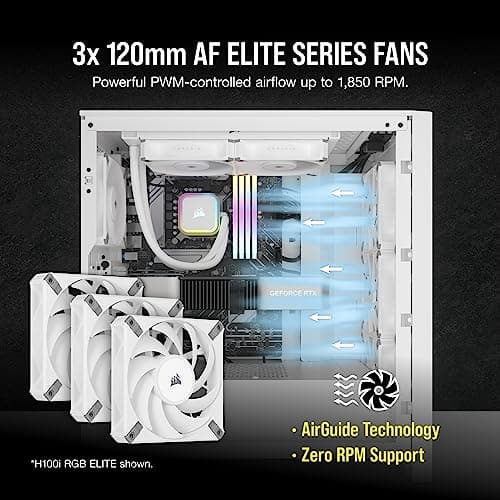Corsair iCUE H150i RGB ELITE Water 360mm 59.1 CFM White image