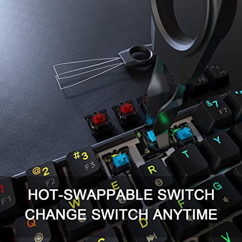 DIERYA x KEMOVE 60% Mechanical Gaming Keyboard, RGB Backlit Wired PBT Keycap Waterproof Type-C Mini Compact 61 Keys Computer Keyboard with Full Keys Programmable (Gateron Optical Brown Switch) image