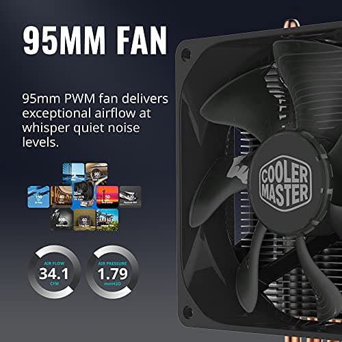Cooler Master Hyper H412R Air 136mm 34.1 CFM Black image