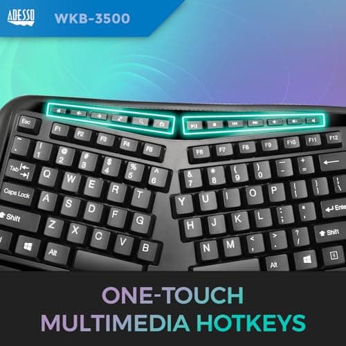 Adesso WKB-3500UB Wireless Ergonomic Keyboard image