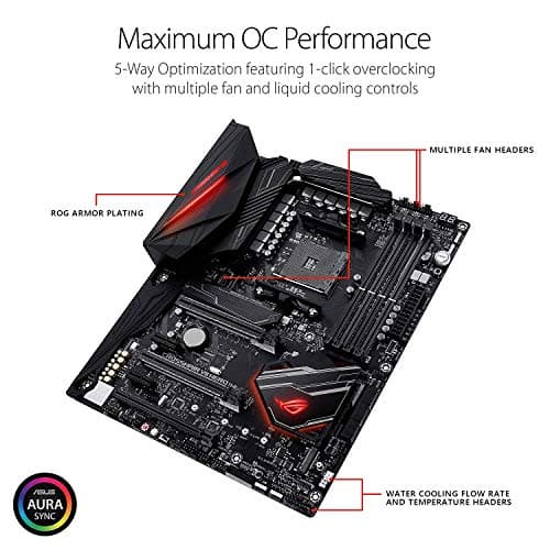 ASUS ROG Crosshair VII Hero (Wi-Fi) AMD Ryzen 2 AM4 DDR4 M.2 USB 3.1 Gen2 ATX X470 Motherboard image