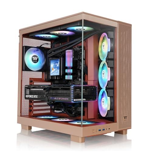 Thermaltake View 380 XL ATX Mid Tower Red / Copper Tempered Glass ARGB (Gravel Sand) image