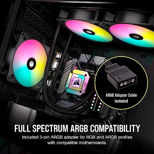 Corsair iCUE AR120 120mm Black Digital RGB PWM 59 CFM 3-Pack image