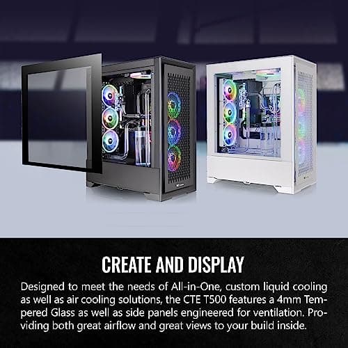 Thermaltake CTE T500 Air ATX Full Tower Black Tempered Glass Side Panel, USB 3.2 Gen 2 Type-C, USB 3.2 Gen 1 Type-A image