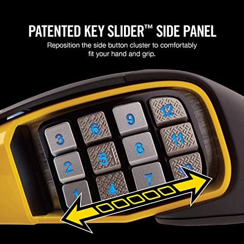 CORSAIR Scimitar Pro RGB - MMO Gaming Mouse - 16,000 DPI Optical Sensor - 12 Programmable Side Buttons - Yellow image