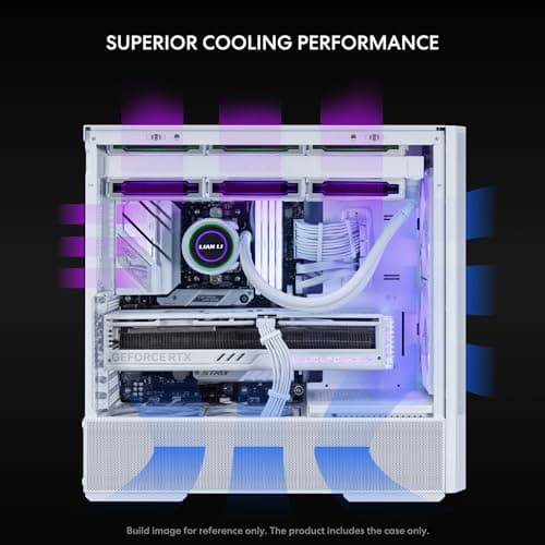 Lian Li Lancool 207 ATX Mid Tower White with Tempered Glass Side Panel and USB 3.2 Gen 2 Type-C, USB 3.2 Gen 1 Type-A image