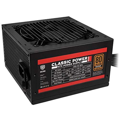 KOLINK Classic Black / Red 600W Non-Modular 80+ Bronze Certified image