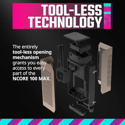 Cooler Master NCORE 100 MAX Mini-ITX Tower Gold with Mesh Side Panel and 850 W Power Supply image