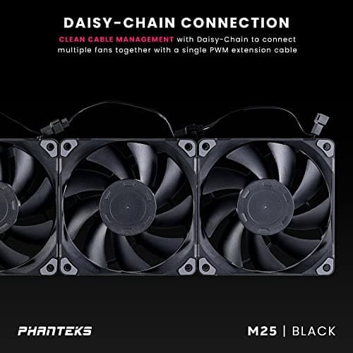 Phanteks M25-120 120mm Black PWM 84.26 CFM 3-Pack image