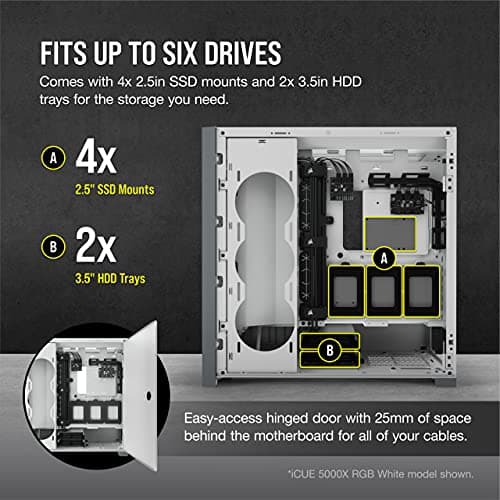 Corsair iCUE 5000X RGB ATX Mid Tower Black Tempered Glass Side Panel image