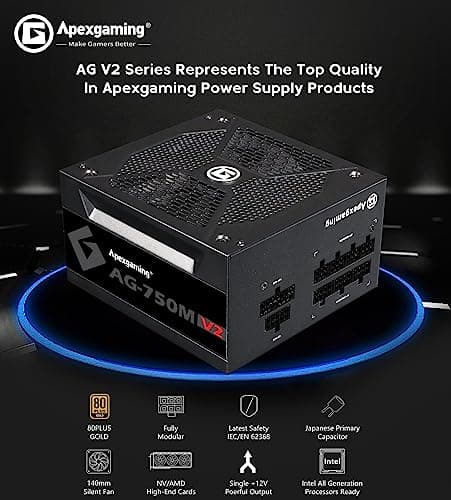 Apex AG-M Black 750W Fully Modular 80+ Gold Certified image