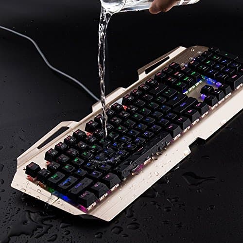 E-Element K-9999 Mechanical Gaming Keyboard, Multicolor LED Backlit USB Wired with Blue Switches,104 Keys No Conflict, Camouflage image