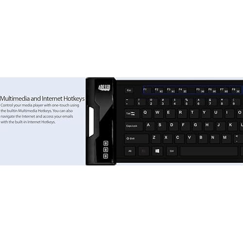 Adesso Antimicrobial Waterproof Wired Flex Mini Keyboard image