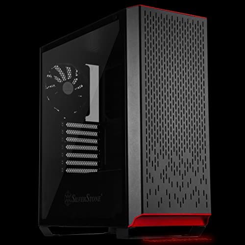 Silverstone PM02-G ATX Mid Tower Black / Red with Tempered Glass Side Panel and USB 3.2 Gen 1 Type-C USB 3.2 Gen 1 Type-A image