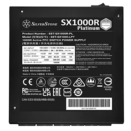 Silverstone SX1000R-PL SFX 1000W Fully Modular 80+ Platinum Certified image