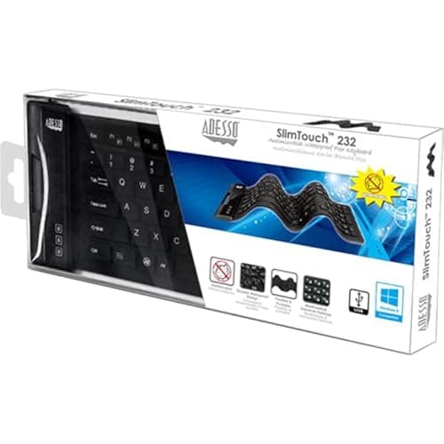 Adesso Antimicrobial Waterproof Wired Flex Mini Keyboard image