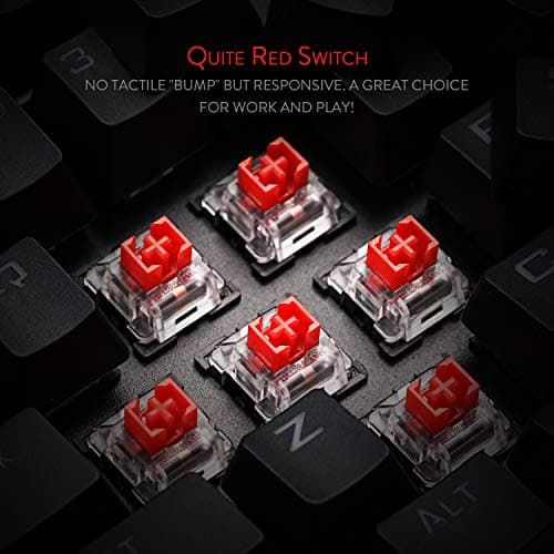 Redragon K596 Vishnu 2.4G Wireless/Wired RGB Mechanical Gaming Keyboard, 87 Keys TKL Compact Keyboard with 2400 mAh Battery, 10 Onboard Macro Keys & Wrist Rest, 10H Play Time, Red Switches image
