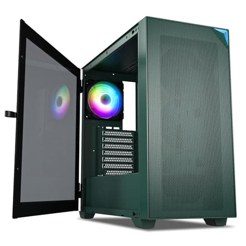 Vetroo AL800 ATX Mid Tower Green Tempered Glass Side Panel image