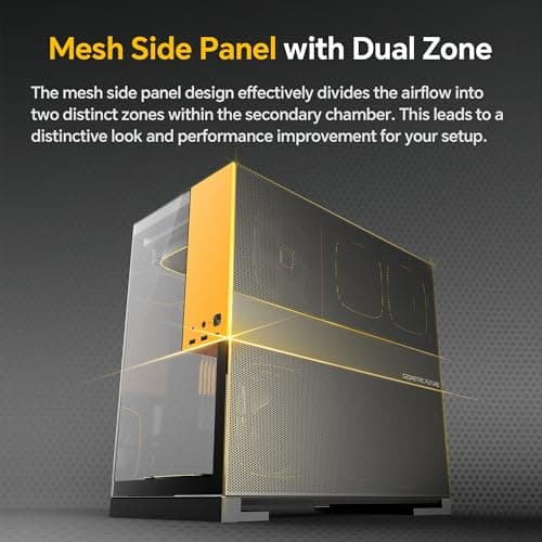 Geometric Future Model 5 ATX Mid Tower Black / Gray with Tempered Glass Side Panel, Fanless, and USB 3.2 Gen 2x2 Type-C USB 3.2 Gen 1 Type-A image