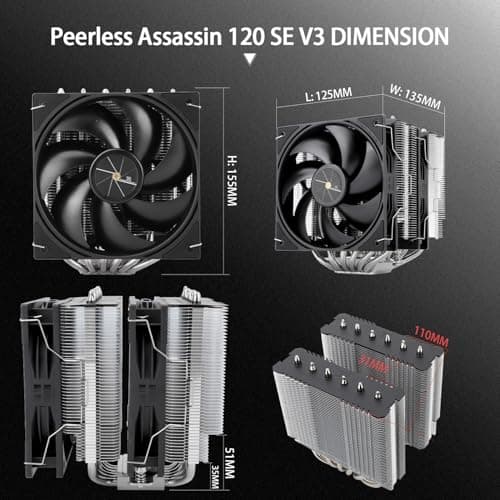 Thermalright Peerless Assassin 120 SE V3 Air 155mm 70.84 CFM Black / Silver image
