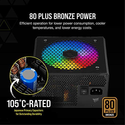 CORSAIR CX-F RGB Series CX550F RGB 550W 80 PLUS Bronze Fully Modular ATX Power Supply image