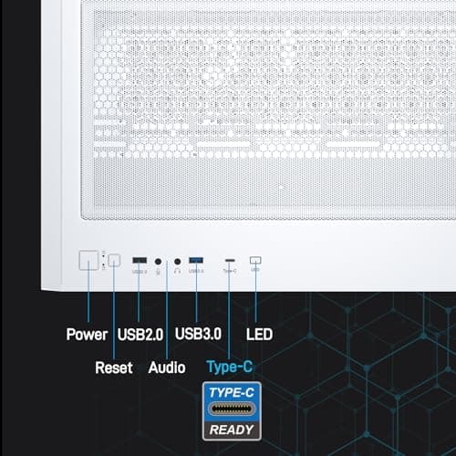 Vetroo AL700 ATX Mid Tower White Tempered Glass image