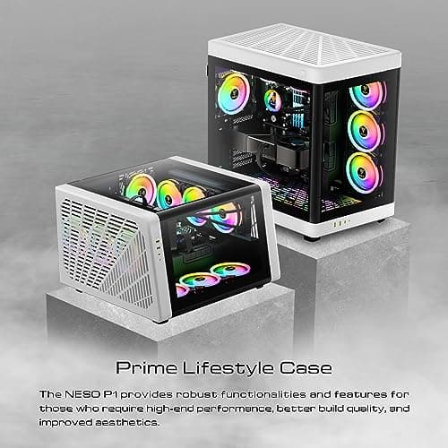 GAMDIAS NESO P1 ATX Full Tower Black / White Tempered Glass Side Panel, USB 3.2 Gen 2 Type-C, USB 3.2 Gen 1 Type-A image