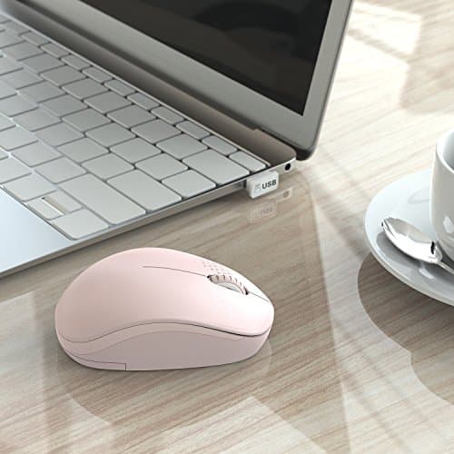 seenda [Upgrade] Wireless Mouse, 2.4G Noiseless Mouse with USB Receiver Portable Computer Mice for PC, Tablet, Laptop and Windows/Mac/Linux - Pink image