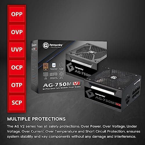 Apex AG-M Black 750W Fully Modular 80+ Gold Certified image