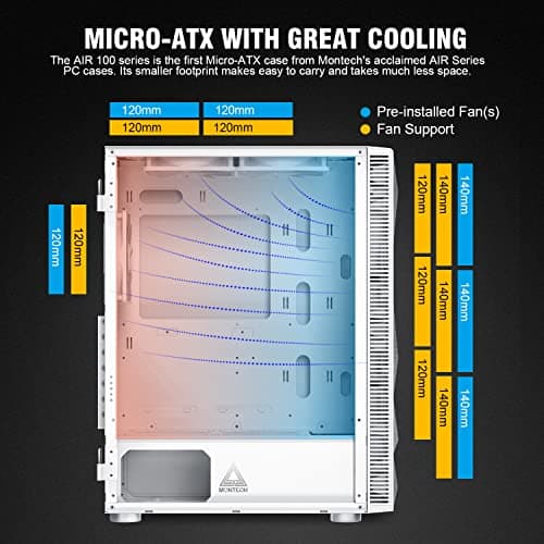 Montech X3 Mesh ATX Mid Tower White Tempered Glass Side Panel image