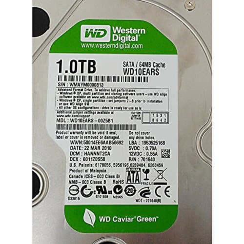 Western Digital Caviar Green 1TB 3.5" HDD 5400RPM SATA 6.0 Gb/s image