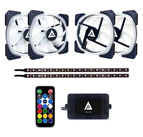 Apevia Lunar Pro 120mm RGB 57.67 CFM White / Black 4-Pack image