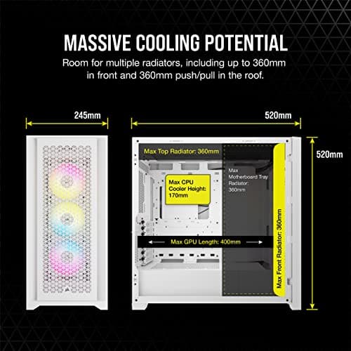 Corsair iCUE 5000D ATX Mid Tower White Tempered Glass RGB AIRFLOW image