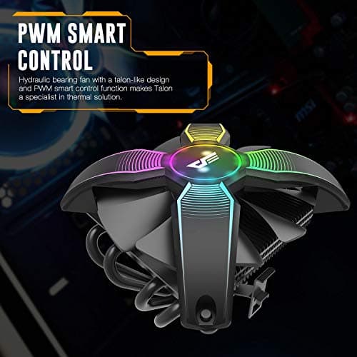 DarkFlash Talon CPU Cooling Cooler LED RGB PWM Fan with Four Heat pipes for Intel : LGA 775/ 115x/ 1366 and AMD : AM4/ AM3 (Corei3/ i5) | DF-TALON image